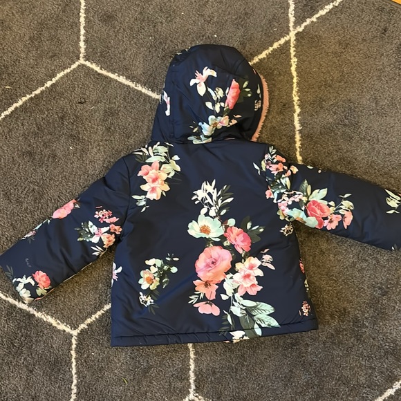 Reversible Floral Winter Coat- 2T - Picture 3 of 3